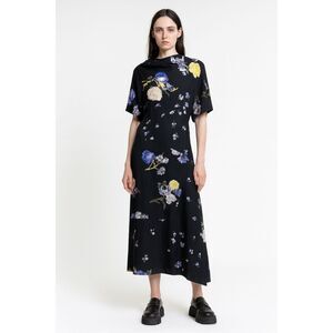 ACNE Studios Dilona Black Floral Maxi Dress  Women's Size 32